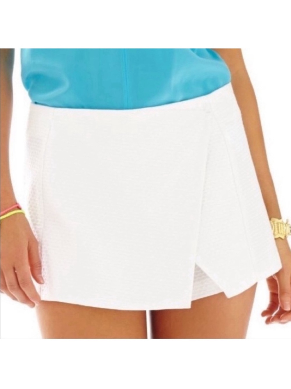 Lilly Pulitzer White Envelope Overlap Skort SZ 4